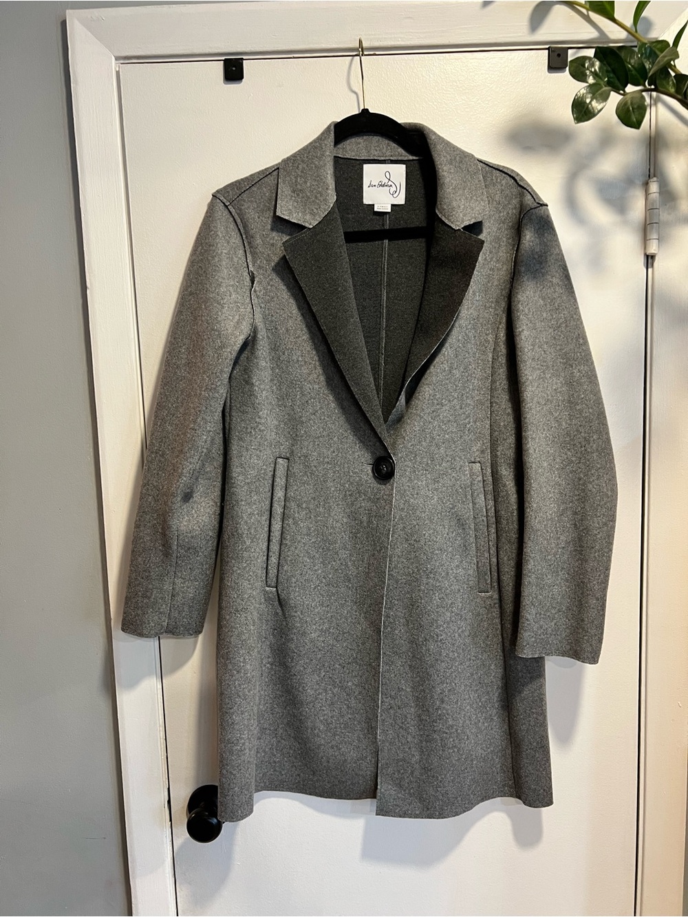 Sam Edelman Gray Wool-Blend Single-Button Peacoat